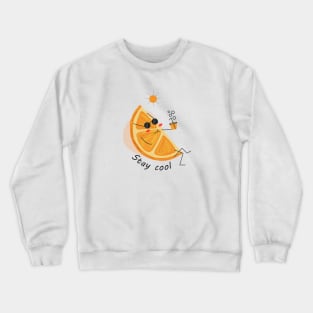 stay cool funny orange puns Crewneck Sweatshirt